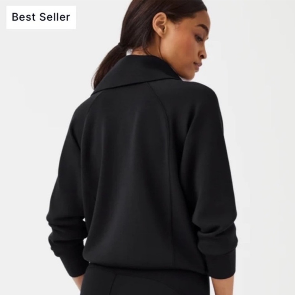 SPANX Black Half-Zip Pullover Sweater - image 3